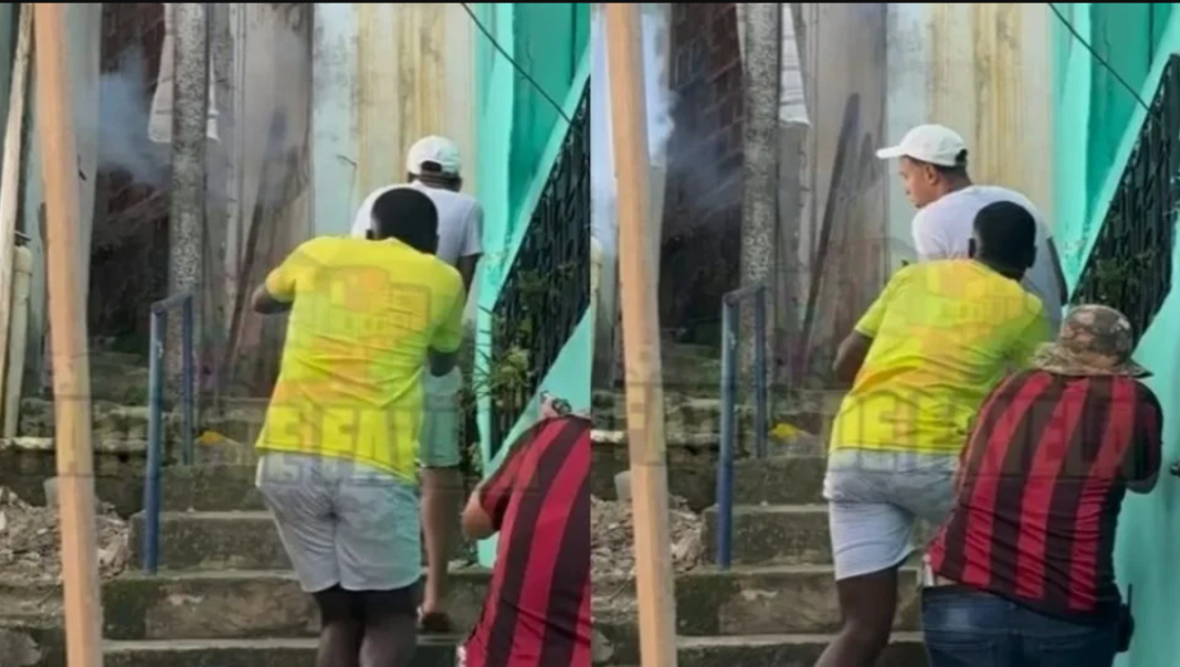 Três jovens foram baleados no domingo (9) durante a gravação de um filme na favela de Salvador, na Bahia (Foto: X)
