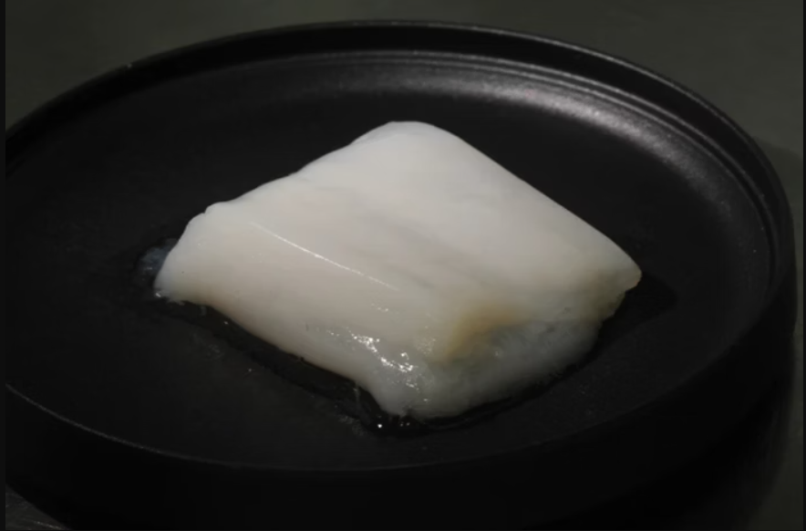 Um grupo de cientistas da Universidade de Tóquio apresentou um avanço inédito na engenharia de alimentos ao desenvolver um pedaço de carne de frango de 11 gramas sem usar células diretamente retiradas de um animal (Foto: X)