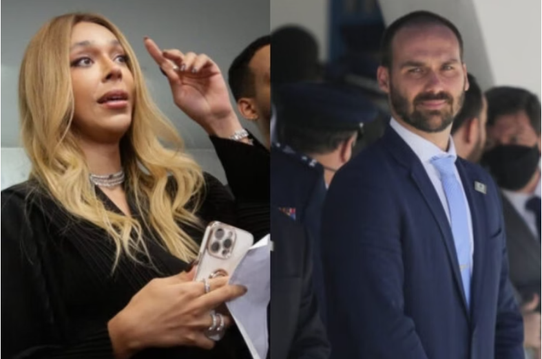 A deputada federal Erika Hilton (PSol-SP) ingressou com uma ação por danos morais contra o deputado licenciado Eduardo Bolsonaro (PL-SP) após ser alvo de ataques transfóbicos nas redes sociais (Foto: X)