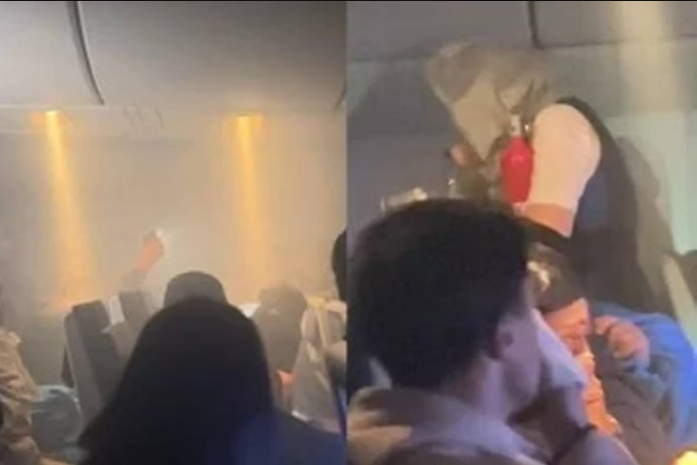 O princípio de incêndio gerou apreensão entre os viajantes, que temiam que o fogo tivesse começado no porão ou em sistemas da aeronave (Foto: X)
