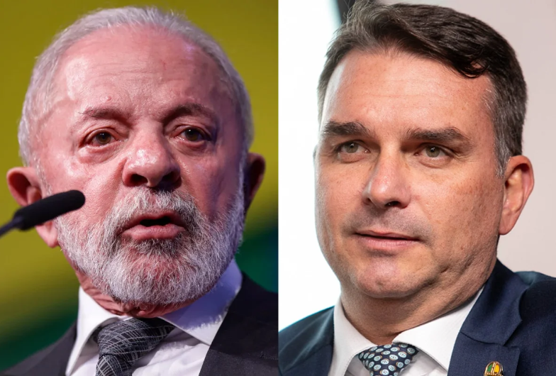 O senador Flávio Bolsonaro (PL-RJ) criticou neste domingo (26/10) o encontro entre o presidente Luiz Inácio Lula da Silva (PT) e o presidente norte-americano Donald Trump, realizado na Malásia, durante a 47ª Cúpula da Asean (Foto: X)