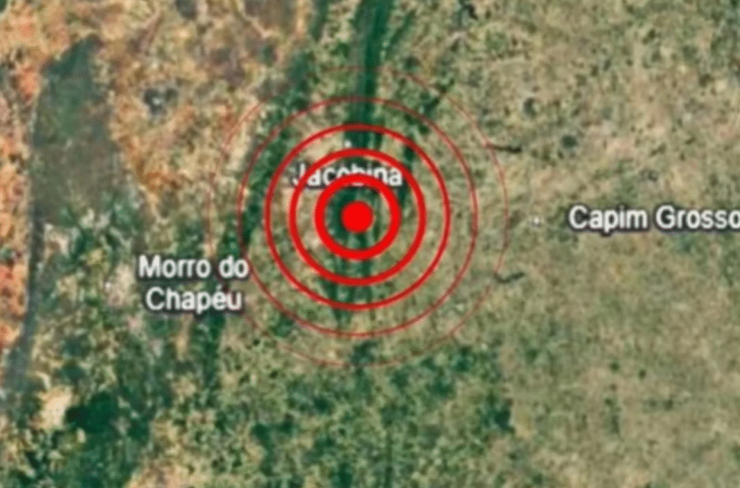 A cidade de Jacobina, no norte da Bahia, registrou três tremores de terra em um intervalo de menos de 30 minutos na tarde de terça-feira (11/11) (Foto: X)