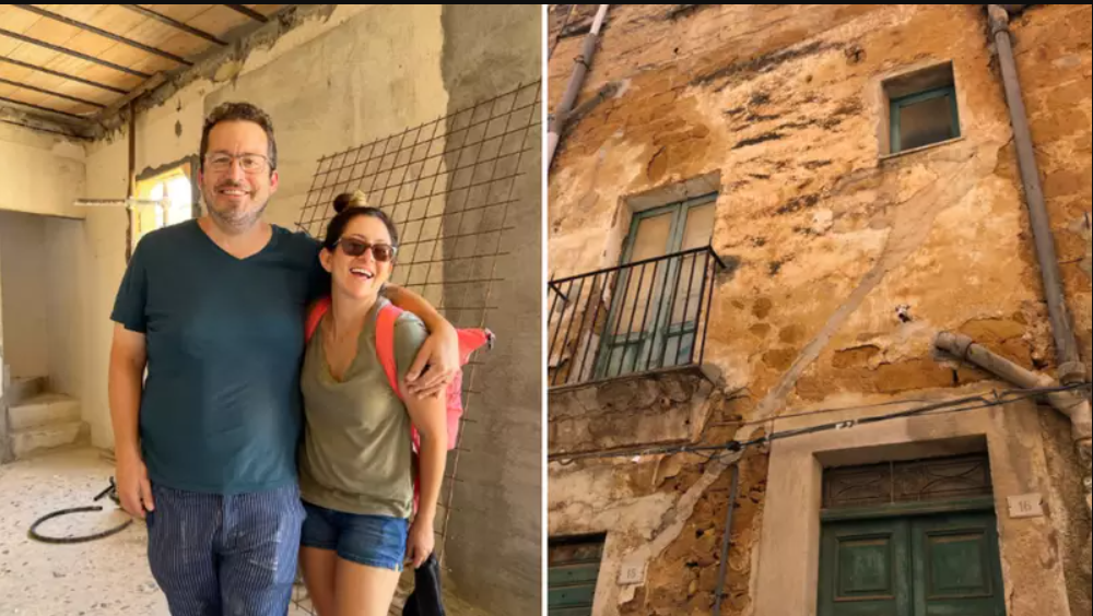 A casa fica em Campofranco, uma pequena cidade siciliana com cerca de dois mil habitantes, e integra um programa local de revitalização urbana (Foto: X)