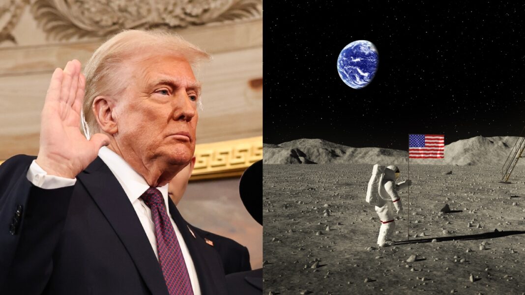O presidente dos Estados Unidos, Donald Trump, assinou nesta quinta-feira (18) uma ordem executiva que redefine as prioridades da política espacial norte-americana (Foto: X)