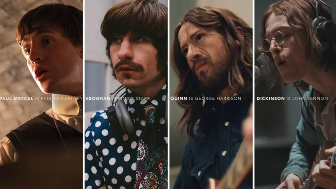 As primeiras imagens oficiais dos atores que darão vida aos integrantes dos The Beatles foram divulgadas e já começaram a movimentar fãs e o mercado cinematográfico (Foto: X)