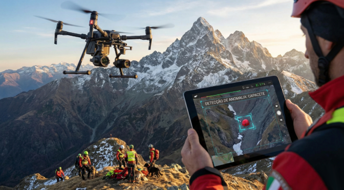 A combinação entre drones e inteligência artificial passou a integrar, de forma concreta, as operações de busca em ambientes extremos (Foto: X)