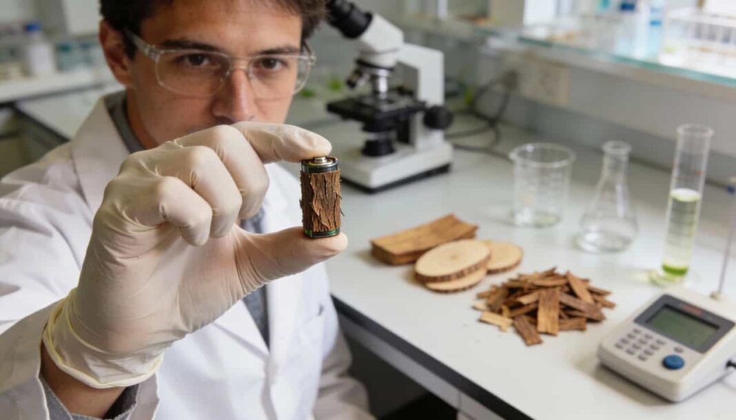 A ideia parece coisa de ficção: substituir metais críticos por “restos de árvore” para guardar energia (Foto: X)