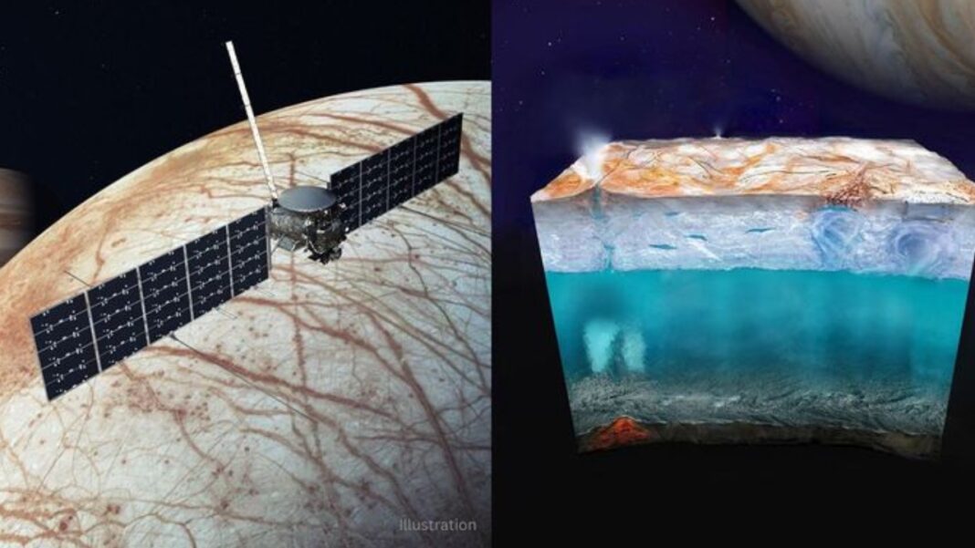 A NASA anunciou um avanço tecnológico que pode abrir caminho para a exploração do oceano oculto de Europa, uma das luas de Jupiter considerada um dos lugares mais promissores para a busca por vida fora da Terra (Foto: X)