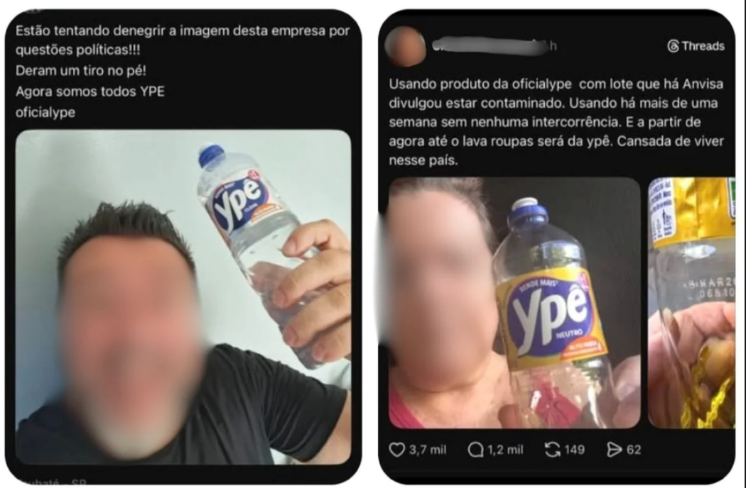 A decisão da Agência Nacional de Vigilância Sanitária (Anvisa) de suspender parte da produção da Ypê transformou uma questão sanitária em novo embate político nas redes sociais (Foto:X)