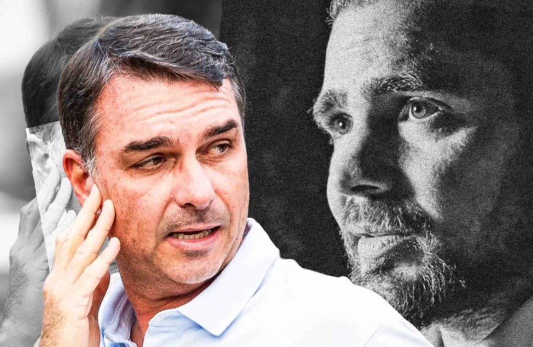 O senador Flávio Bolsonaro confirmou ter mantido conversas com o empresário Daniel Vorcaro sobre o financiamento do filme biográfico “Dark Horse”, produção inspirada na trajetória do ex-presidente Jair Bolsonaro (Foto: X)