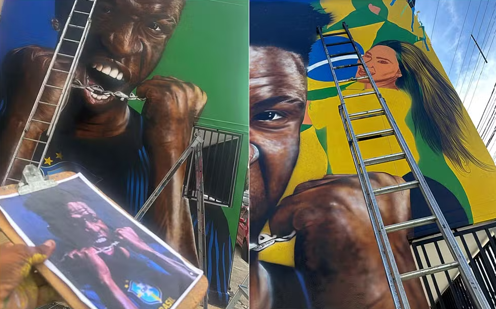 O término entre a influenciadora Virginia Fonseca e o jogador Vinícius Júnior ganhou repercussão até mesmo nas ruas de Pouso Alegre (Foto: X)