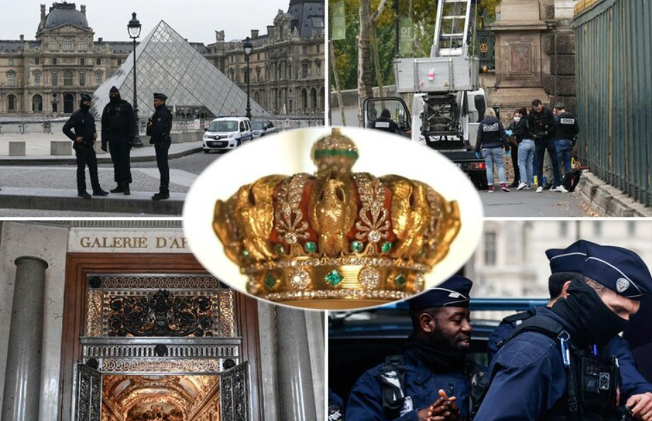 Em questão de minutos, na manhã de 19 de outubro de 2025, ladrões disfarçados de operários invadiram o Museu do Louvre e fugiram com cerca de US$ 100 milhões em joias históricas (Foto: X)