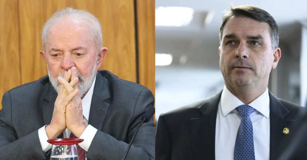 O senador Flávio Bolsonaro (PL), pré-candidato à Presidência da República, fez duras críticas ao presidente Luiz Inácio Lula da Silva durante a abertura da Conferência de Presidentes da América Latina, realizada neste domingo (28), em Buenos Aires, na Argentina (Foto: X)